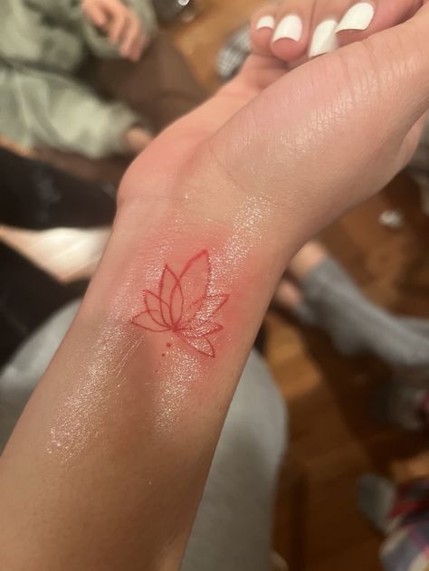 Red Hibiscus Flower Tattoo, Red Ink Lotus Tattoo, Red Lotus Flower Tattoo, Lotus Flower Tattoo Red Ink, Lotus Flower Tattoo Pink, Red Lotus Tattoo, Red Lotus, Red Tattoos, Lotus Tattoo