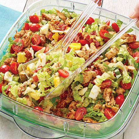 Pampered Chef Salad Recipes, Cobb Salad Ingredients, Cooking Turkey Bacon, Chef Salad, Pampered Chef Recipes, The Pampered Chef, 2 Hearts, Turkey Bacon, Ripe Avocado