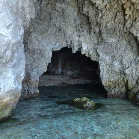 Cave at Traganou beach Rhodes island Sea Cave Aesthetic, Stranded On An Island Aesthetic, Ocean Cave, Beach Cave, Separate Room, Ocean Island, Rhodes Island, Sea Cave, Pirate Adventure