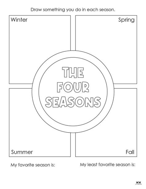 Choose from 51 unique four seasons worksheets and printables to both learn the seasons and display them in your classroom. 100% FREE! 1st Grade Seasons Activities, Seasons Learning Activities, Seasons First Grade, The Four Seasons Worksheets, 4 Seasons Worksheets For Kids, Months And Seasons Worksheet, 4 Seasons Worksheet, Four Seasons Activities For Kids, Seasons Worksheets Preschool