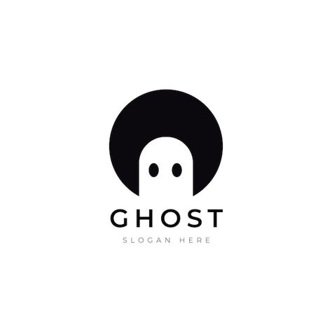 Ghost Logo Design, Ghost Logo, Cute Ghost, Graphic Design Logo, Logo Inspiration, Premium Vector, Brand Logo, Graphic Resources, Embroidery Designs