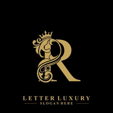 Initial Letter R Luxury Beauty Flourishes Ornament With Crown Logo Template Letter Png, Crown Logo, Letter R, Initial Letter, Luxury Beauty, Logo Design, For Free, Crown, Beauty