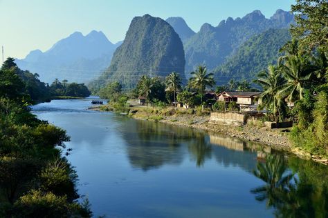 Landscape near Vang Vieng, Laos | by CortoMaltese_1999 Vang Vieng, Laos Travel, Natural Cave, Dji Phantom 4, Aerial Video, Kunming, Vientiane, Guilin, Luang Prabang