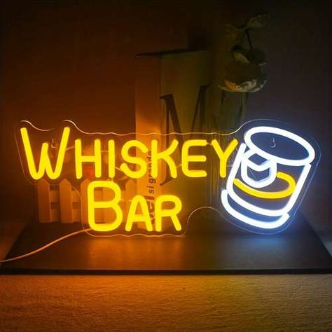 Light Up Bar Sign, Lights For Wall, Bar Neon Sign, Blue Wine Bottles, Neon Bar Signs, Flexible Led Strip Lights, Neon Sign Shop, Whiskey Bar, Wall Decor Lights