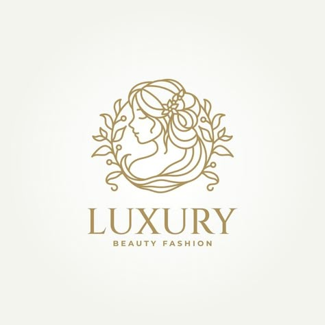 minimalist luxury natural beauty line art label logo illustration design. simple modern beauty center, fashion boutiques, haircut salon and cosmetics logo concept Beauty Saloon Logo, Beauty Line Art, Beauty Studio Logo, Beauty Spa Logo, Logo Skincare, Cosmetics Logo, Haircut Salon, Logo Illustration Design, Spa Logo