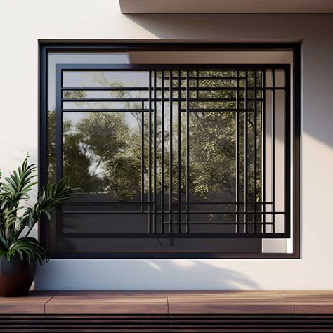 4+ Best Window Grill Designs for Modern Homes • 333+ Images • [ArtFacade] Grill Windows Design, Grills For Windows Design Modern, Grill For Windows Design, Iron Windows Design, Window Grills Designs, Iron Window Grill Modern Home, Windows Grill Design Modern, Grill Designs Window, Window Grills Modern