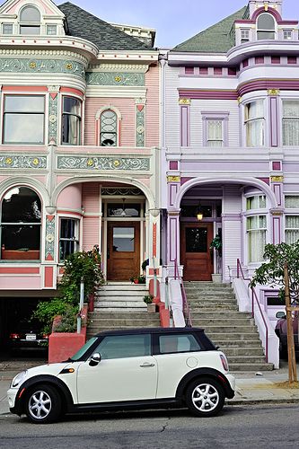 Alamo Square, Grey City, California Architecture, Colorful Houses, Painted Ladies, Victorian Architecture, Victorian Houses, Pink Houses, Pretty House