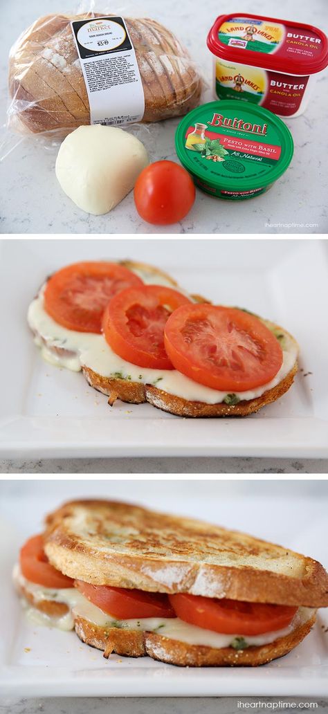 Grilled caprese sandwich I Heart Nap Time | I Heart Nap Time - Easy recipes, DIY crafts, Homemaking Caprese Sandwich, Think Food, Idee Pasto Sano, Basil Pesto, Soup And Sandwich, Fresh Mozzarella, Sandwich Recipes, I Love Food, Cooking And Baking