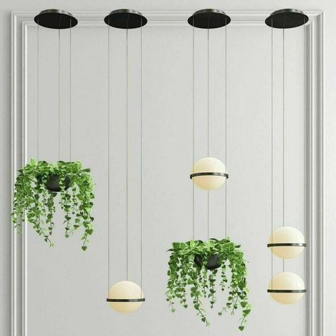 Palma Vertical Pendant & Planter / 5 Selections / 2 Finishes - Creative Lighting Solutions Wooden Pendant Lighting, Wall Ceiling Lights, Hanging Garden, Glass Diffuser, Landscape Projects, Metal Lighting, Plant Holders, Green Plants, Hanging Lamp