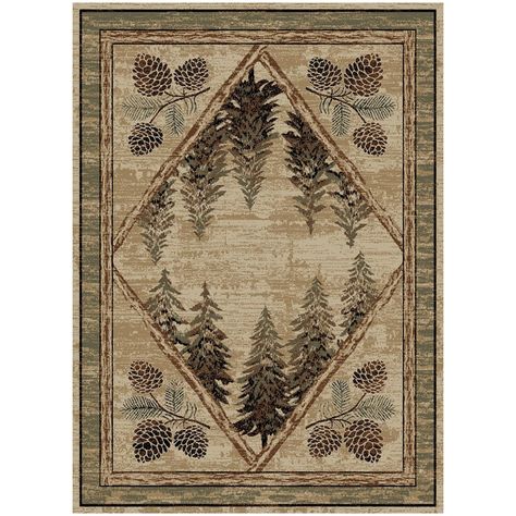 Hearthside will make a statement with nature-inspired designs ranging from black bears and pinecones to Aztec Southwestern motifs. This colletction is made up of 8 earthy designer colors woven with twisted, heat-set polypropylene yarn. Cabin Area Rug, Lodge Look Living Room, Rustic Area Rugs In Living Room, Modern Lodge Decor, Black Rug Living Room, Cabin Flooring, Lodge Dining Room, Cabin Rug, Black Bear Decor