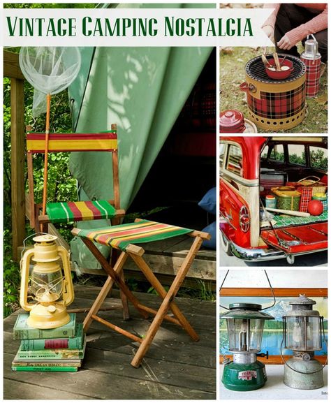 10 great vintage style camping ideas to "fire" up your inspiration. Great for rustic decorating ideas. Let's go camping! Vintage Camping Gear, Camping Vintage, Rustic Decorating, Camping Desserts, Camping Snacks, Retro Camping, Retro Caravan, Vintage Cabin, Camp Style