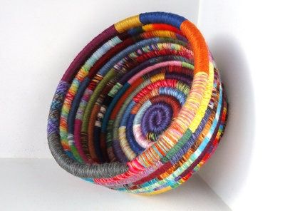 FIber Arts - Yarn & Fabric - riverside art Yarn Baskets, Stitch Stuffed Animal, Coil Basket, Yarn Basket, Coiled Fabric Basket, Colorful Baskets, Fiber Art Projects, Basket Uses, Coiled Baskets