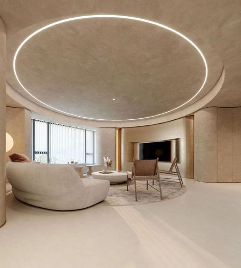 The design of a 500 ㎡ quiet wind Villa on Behance Round Ceiling Design, Minimal Ceiling Design, Circular Ceiling, Interior Design Student, Interior Ceiling Design, Vip Room, Round Ceiling, Showroom Interior Design, Ceiling Design Bedroom