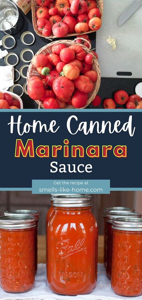 Basil Garlic Tomato Sauce Canning, Homemade Marinara Fresh Tomatoes, Homemade Canned Spaghetti Sauce With Fresh Tomatoes, How To Make Marinara Sauce From Fresh Tomatoes, Making And Canning Spaghetti Sauce, Diy Marinara Sauce Easy, Homemade Canned Marinara Sauce, Best Canning Recipes For Tomatoes, Water Bath Canning Marinara Sauce