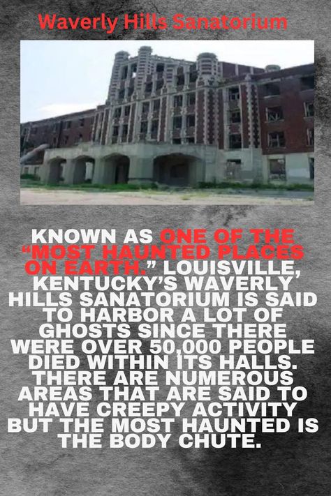 It's known to be one of the most haunted places in the United States! Check out the video post and let us know what you think 🤔 Creepy Abandoned Places, Scary Larry, Horror Facts, Waverly Hills, Waverly Hills Sanatorium, Scary Horror Stories, Paranormal Stories, Creepy Houses, Urban Legend