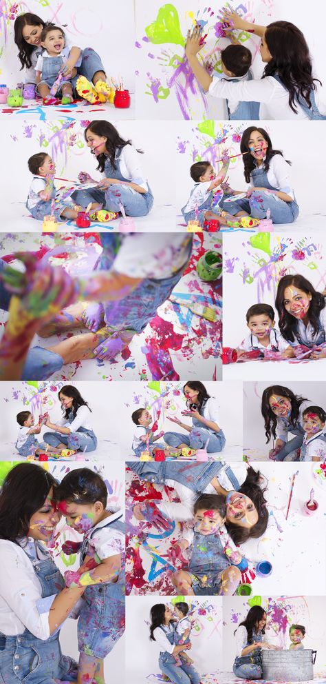 Mothers Day Pictures With Kids, Art Photoshoot Ideas Paint, Mother And Son Painting Ideas, Mother’s Day Photoshoot Outside Ideas, Mother Daughter Painting Photoshoot, Fun Mother Son Photo Shoot, Mom And Kid Paint Photoshoot, Mom And Son Paint Photoshoot, Mom And Daughter Paint Photoshoot