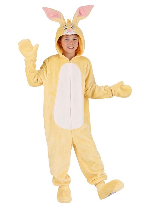 PRICES MAY VARY. Size: Medium COSTUME INCLUDES: This Disney Winnie the Pooh Deluxe Rabbit Costume for kids includes a hooded jumpsuit and a pair of matching foot covers. The onesie suit features Rabbit character details on the hood with bendable rabbit ears and attached mitts on the sleeve cuffs. FROM FUN COSTUMES: We love everything about Halloween costumes and we're very excited to team up with Disney to make licensed outfits for some of their most celebrated characters! Kids who love Disney's Disney Rabbit, Winnie The Pooh Rabbit, Piglet Costume, Rabbit Character, Plus Size Disney, Rabbit Costume, Hundred Acre Woods, Halloween Onesie, Yellow Jumpsuit