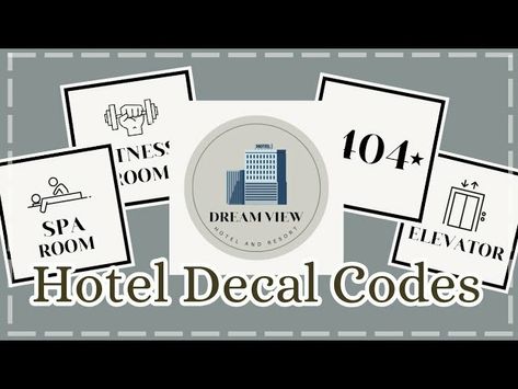 #decalcodes #bloxburg #decals Restroom Bloxburg Decals, Resort Decals Bloxburg, Hotel Sign Decals Bloxburg, Hotel Room Prices Decals Bloxburg, Bloxburg Hotel Logo Codes, Number Bloxburg Decals, Bloxburg Yoga Decal Codes, Bloxburg Picture Codes Hotel, Bloxburg Apartment Logo Decal Codes