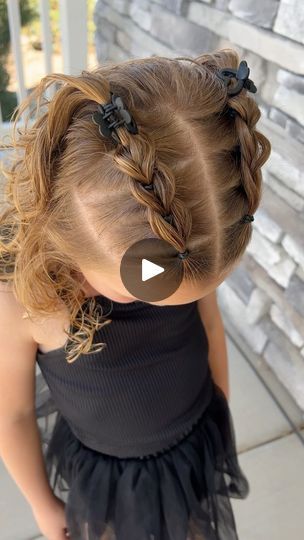 Hair for Dance Pictures | We did this double pull through braid for dance pictures and it was definitely such a cute hairstyle for the occasion! | By Easy Toddler Hairstyles | Facebook Easy Cute Hairstyles For Long Hair For School Kids, Kids Hair Ideas Easy, Hairstyles For Picture Day Kids, Fun Toddler Hairstyles, Half Up Dance Hairstyles, Long Toddler Hairstyles Girl, Flowergirl Hairstyle For Toddler, Dance Photo Hairstyles, Easy Dance Recital Hair