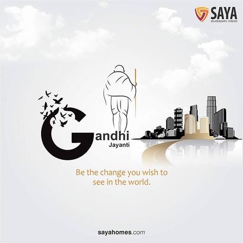 Gandhi Jayanti Creative Ideas, Student Christmas Gifts, Happy Gandhi Jayanti, Gandhi Jayanti, Car Advertising, Creative Ads, Social Media Design, Company Names, For Real