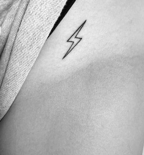 Small Tattoos Lightning, Tattoo Ideas Lightning Bolt, Small Lightening Tattoo, Bolt Tattoo Lightning, Lighten Bolt Tattoo, Lightening Tattoo Bolt, Small Lightning Tattoo, Power Tattoo Symbol, Good Energy Tattoo