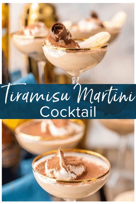 Candyland Cocktails, Tiramisu Cocktail Recipe, Kahlua Cocktail Recipes, Rum Chata Martini Recipes, Rum Chata Martini, Tiramisu Drink Recipe, Flavored Martini Recipes, Tiramisu Drink, Kahlua Martini