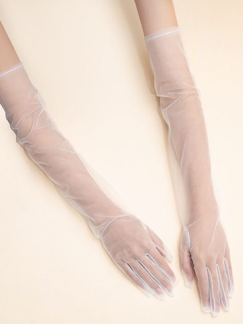 White Gloves Wedding, Low Key Wedding Dress, Nude Gloves, Angel And Devil Costume, Gloves Aesthetic, Bride Gloves, Sheer Gloves, Silk Gloves, Dress With Gloves