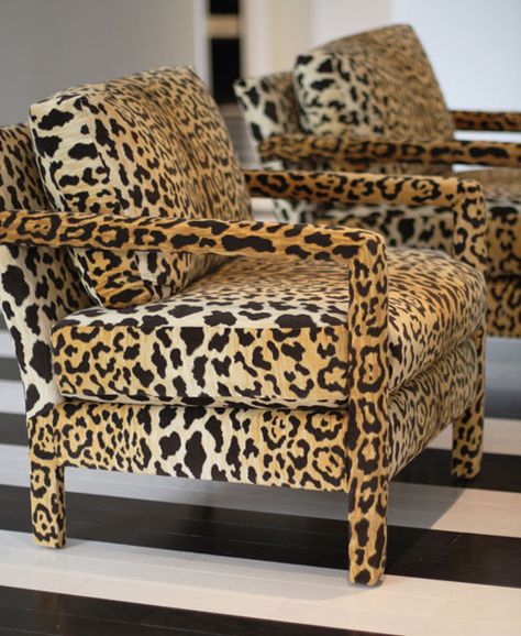 How to Decorate with Animal Prints - This Way Home Leopard Print Chair, Animal Print Furniture, Leopard Chair, Leopard Decor, Animal Print Decor, Parsons Chairs, Take A Seat, Animal Prints, Sofas And Chairs