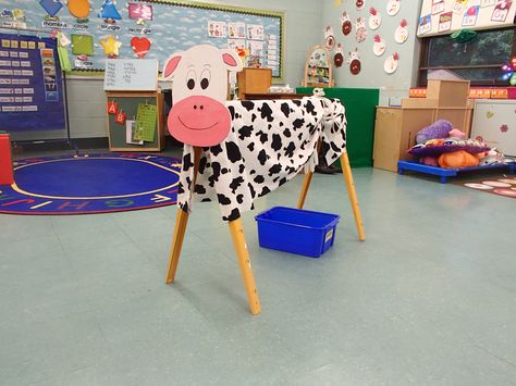 A cow for our hoedown. We used a rubber glove to make the udders and cow print material for the coat. Kids loved this! Cow Activities, Milk Factory, Scout Camp, Scout Camping, Rubber Gloves, Class Decoration, Farm Theme, A Cow, 6th Birthday Parties