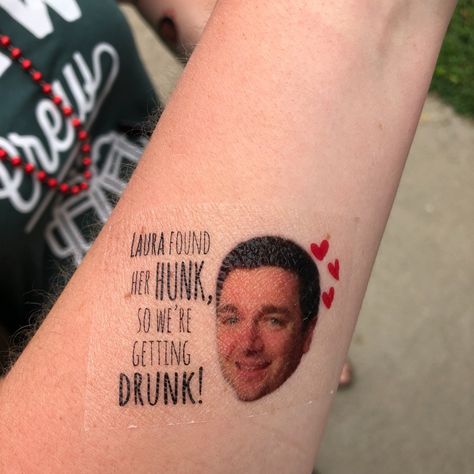 BACHELORETTE PARTY FAVOR Bachelorette Tattoo Groom Tattoo | Etsy Temporary Tattoo Bachelorette Party, Funny Bachelorette Decor, Bachelorette Tattoo Ideas, Fiance Tattoos, Bachelorette Party Temporary Tattoos, Bachelorette Temporary Tattoos, Tattoo Bride, Bachelorette Party Tattoo, Party Tattoo