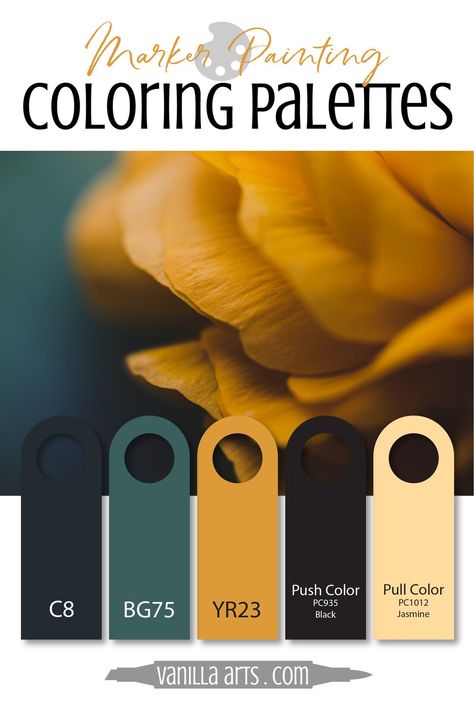 Gray blue, dark teal, and gold Copic Markers make a classic color palette for your next coloring project. Today’s color palette pairs C, BG, and YR Copic Markers. Mustard Yellow Teal Color Palette, Black Yellow Blue Color Scheme, Blue Teal Gold Color Palette, Gold Gray Color Palette, Black Gold Teal Color Palette, Dark Blue Gold Color Palette, Dark Gold Color Palette, Dark Blue And Gold Color Palette, Black And Mustard Living Room