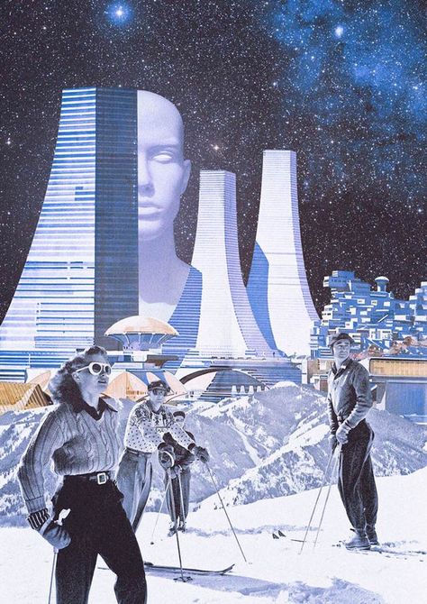 Retro-Futuristic Digital Collages by Khan Nova – Fubiz Media Digital Collages, Futuristic Aesthetic, Magazine Collage, Architecture Collage, Futuristic Art, Retro Futuristic, Collage Artists, World Of Interiors, Trippy Art