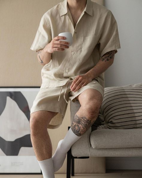 Beach Outfit Men, Mens Shorts Outfits, Mens Summer Outfits, Perfect Summer Outfit, Pocket Shorts, Mens Outfit Inspiration, Cool Outfits For Men, Co Ords, Summer Outfits Men