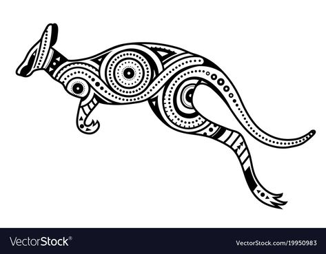 Aboriginal Tattoo, Australia Tattoo, Kangaroo Art, Australian Tattoo, Aboriginal Art Dot Painting, Aboriginal Dot Painting, Aboriginal Dot Art, Greek Tattoos, Animal Silhouette