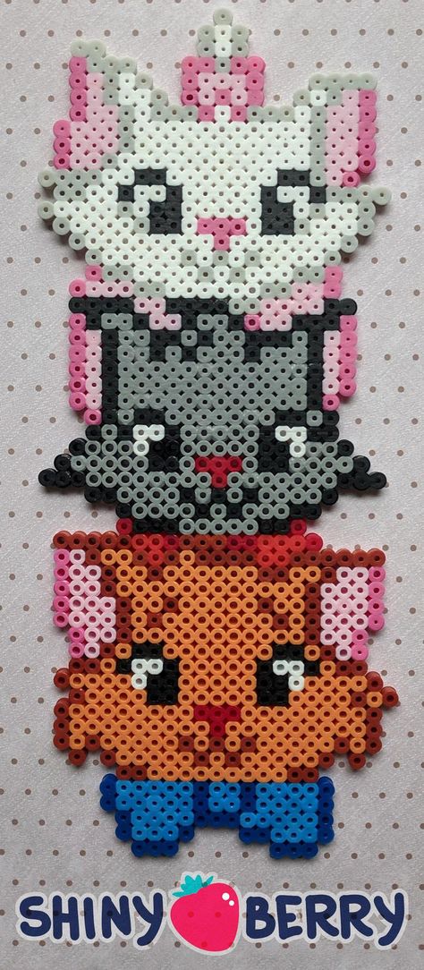 Aristocats Perler Beads, Disney Pearl Beads, Fuse Beads Disney, Disney Melty Beads Patterns, Perler Bead Art Disney, Disney Fuse Bead Patterns, Disney Melty Beads, Cartoon Perler Bead Patterns, Iron Beads Disney