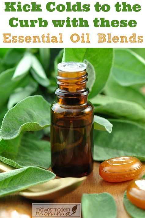 4 Essential Oil Blends to Use at the First Sign of a Cold this cold & flu season! Oils For A Cold, Natural Remedies For Colds, Essential Oils For Colds, Essential Oil Remedy, Cold Sores Remedies, Natural Cold Remedies, Cold Home Remedies, Natural Cough Remedies, Cough Remedies