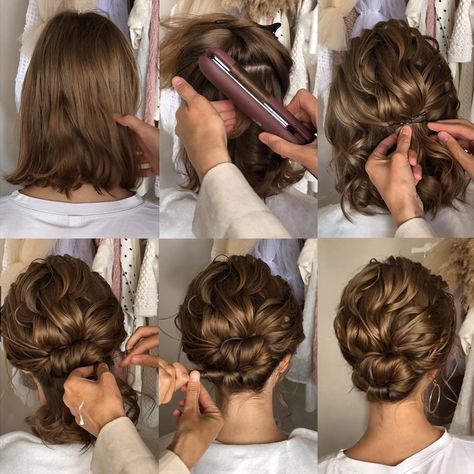 Wedding Guest Hair Bob Length, Short Bob Hairstyles Wedding, Shoulder Length Hair Updo Wedding, Bohemian Short Hair, Bob Length, Short Hair Wedding, Wedding Hairstyles For Short Hair, Short Bridal Hair, Short Hair Updo Tutorial