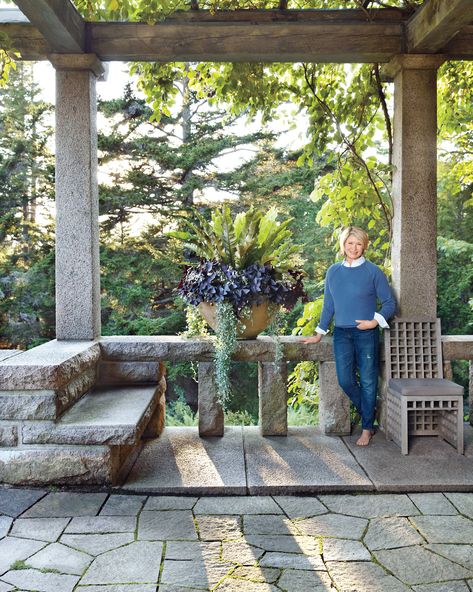 Martha's 'Skylands' Home in Maine: Tour the Gardens! Banksia Garden, Purple Oxalis, Coastal Granny, Hornbeam Hedge, Pink Granite, Martha Stewart Home, Clematis Montana, Garden Rake, Mount Desert Island