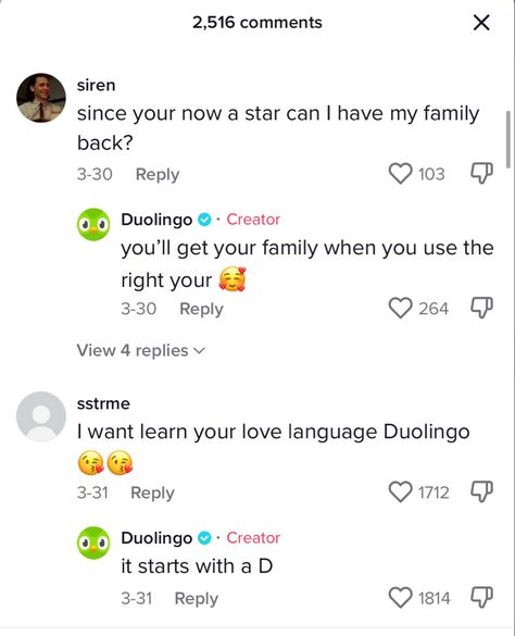 Duolingo Threats Funny, Duolingo As Human, Duolingo Tiktok, Duolingo Tiktok Comments, Duolingo On Ice, Evil Duolingo, Cursed Duolingo Sentences, Duolingo Funny, Cursed Duolingo