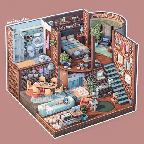 Sims 4 Small Spaces Cc, Sims 4 Loft Layout, Sims 4 Painter House, Sims 4 House Building Floor Plans, Sims 4 Dream Home Decorator Cc, Sims 4 Indoor Pool, Sims 4 2 Bedroom House, Small Sims 4 Houses Layout, Sims House Layouts Floor Plans