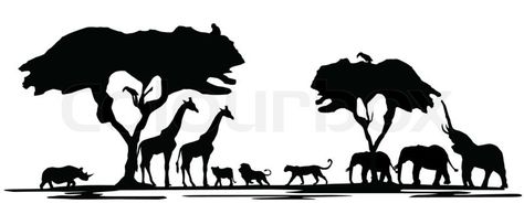 Africa Nature, Skyline Tattoo, The Big Five, African Theme, Africa Wildlife, Big 5, Wildlife Park, Animal Silhouette, A Day In Life