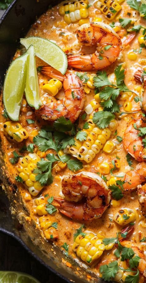 Savor summer with this irresistible Mexican Street Corn & Shrimp recipe! Perfect for grilling season, it's a flavor-packed crowd-pleaser. #GrillingRecipes #MexicanCuisine #SummerEats #ShrimpLovers #StreetCorn Corn And Shrimp Salad, Grill Food Ideas Summer, Street Corn Shrimp, Mexican Style Shrimp, Mexican Seafood Recipes, Mexican Fish Recipes, Southwest Shrimp, Indoor Grill Recipes, Mexican Shrimp Recipes