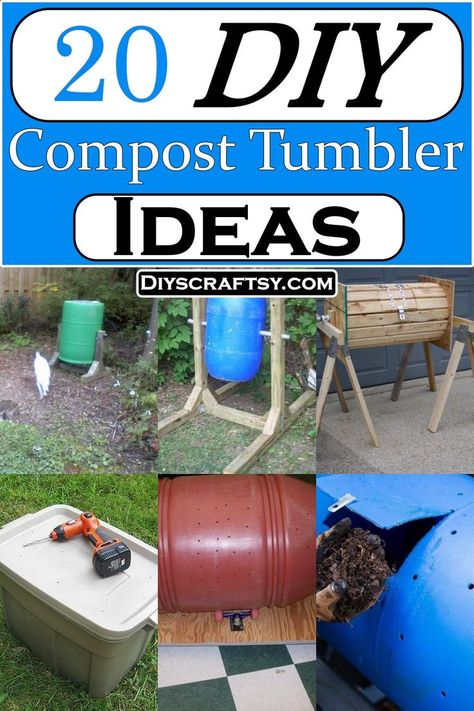 20 DIY Compost Tumbler Ideas To Compose Fertilizers Diy Compost Barrel Tumbler, Diy Rotating Compost Bin, Diy Composter Tumbler, Diy Compost Bin Outdoor Tumbler, Diy Compost Tumbler How To Build, Compost Barrel Diy, Making A Compost Bin Diy, Bucket Composting Diy, Diy Compost Bin Outdoor Easy