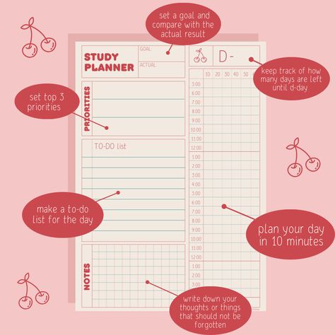 Organisation, Mote Mote Study Planner, Digital Planner Etsy, Motemote 10 Minute Planner, To Do List Ideas For Study, 10 Minute Study Planner, How To Make A Planner, How To Plan Your Day, Daily To Do Template