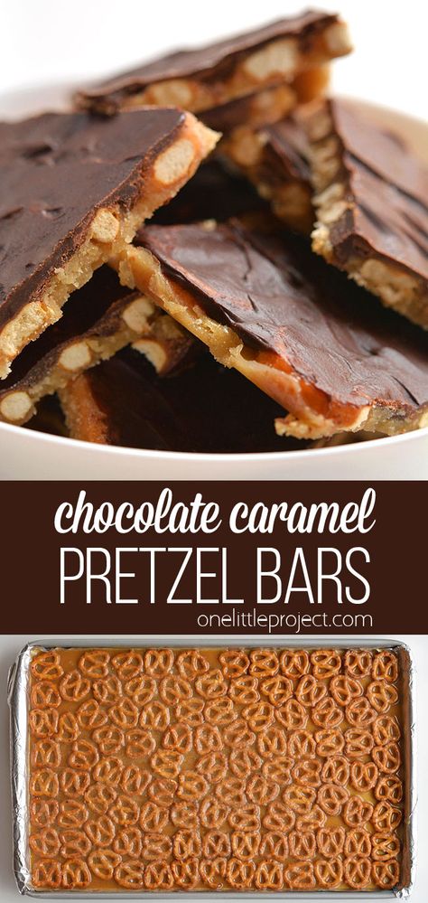 These chocolate caramel pretzel bars are SO GOOD and they're really easy to make! With only 4 ingredients they're a salty, crunchy and addictive treat! Caramel Pretzel Bars, Bbq Dessert, Best Gingerbread Cookies, Chocolate Caramel Pretzels, Pretzel Bars, Caramel Pretzels, Candy Recipes Homemade, Christmas Candy Recipes, Chocolate Caramel