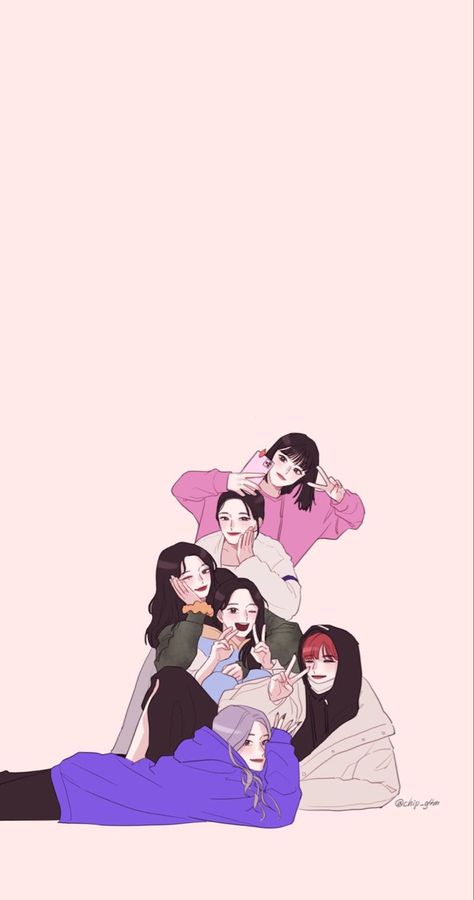 Mamamoo Fanart, Era Wallpaper, Friendship Pictures, Fanart Wallpaper, Book Cover Artwork, Friends Illustration, Friend Cartoon, Cartoon Girl Drawing, Illustration Art Girl