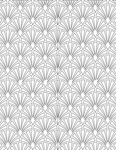 Art Deco Coloring Pages, Pool Pattern, Shell Embroidery, Motif Ideas, Geometric Patterns Drawing, Geometric Tattoo Pattern, Tessellation Patterns, Seashell Tattoos, Seashell Pattern