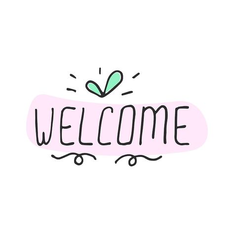 Welcome in doodle style | Premium Vector #Freepik #vector #welcome-back #welcome #cartoon-illustration #welcome-text Welcome Back Illustration, Welcome Pictures Art, Welcome Back Images, Welcome Wallpaper, Welcome Drawing, Welcome Graphic, Welcome Background, Welcome Text, Welcome Logo