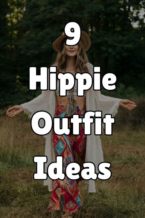 Embrace the free-spirited vibe with these groovy hippie outfit ideas that bring a touch of vintage flair to your style! #HippieFashion #OutfitInspiration #BohoStyle #VintageLooks #FreeSpiritedFashion Hippy Look Outfits, Hippie Dress Up Day, Boho Vibes Outfit, Hippie Vibes Outfit, Hippie 70s Outfits, 60s Hippie Fashion, Country Hippie Style, Boho Style Outfits Winter, Hippie Outfits Winter