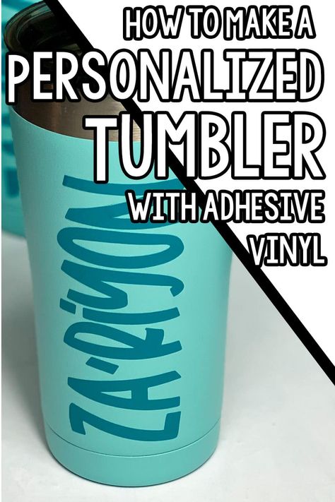 Diy Vinyl Projects, Cricut Projects Easy, Monogram Cups, How To Use Cricut, Personalized Travel Mugs, Personalized Coffee Cup, Diy Monogram, Vinyl Tumblers, Customised Mugs